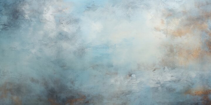 A dirty wall with blue and white paint forms the background, its ethereal dreamscapes, translucent immersion