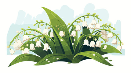 Lily of the Valley with Oblong Leaves and Flowers V