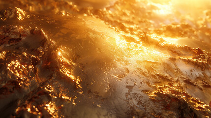 a texture similar to gold ore or molten gold, with a play of light, reflections and shadows - obrazy, fototapety, plakaty