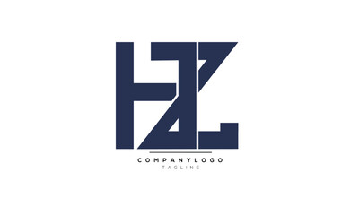 Alphabet letters Initials Monogram logo HZ, HZ INITIAL, HZ letter