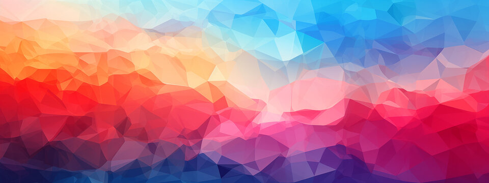 Vibrant Red to Blue Geometric Polygonal Background