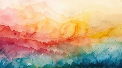 Bright landscape details, watercolor and oil mix, close focus - obrazy, fototapety, plakaty