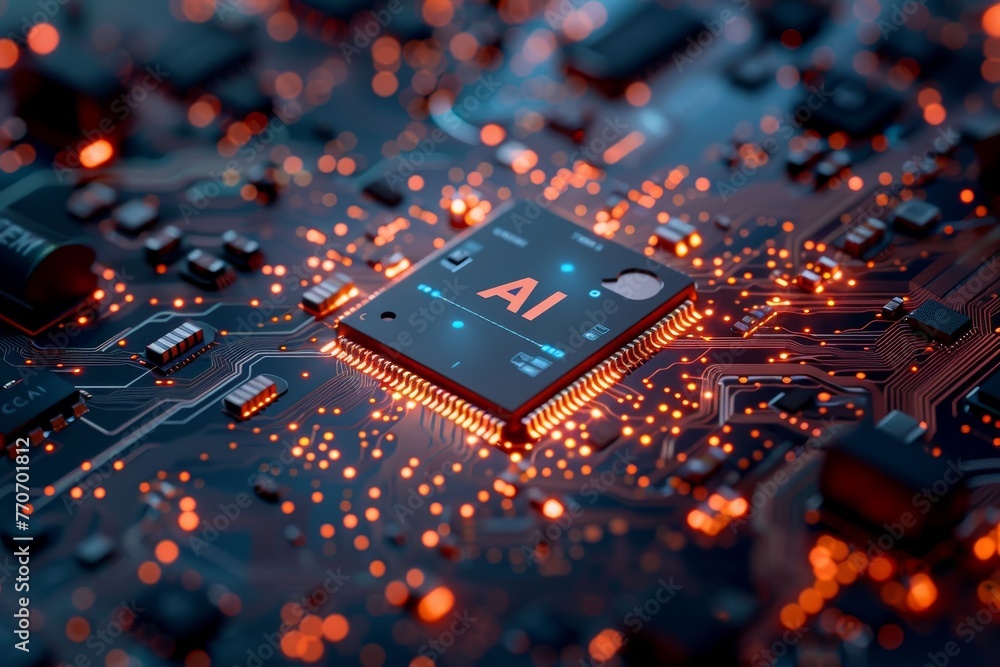 Poster microchip emblazoned with the title ai symbolizing