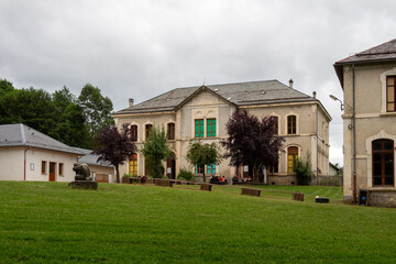 Fototapeta na wymiar School of the French village of Massat, Ariège, Occitanie, France.