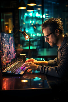 Blockchain Development Coding: A programmer writing code for blockchain development.