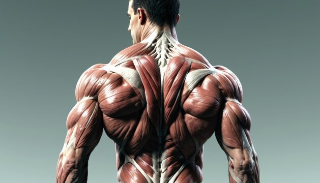 A man with a muscular back and chest