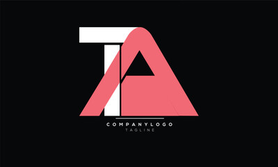 Alphabet letters Initials Monogram logo TA, TA INITIAL, TA letter