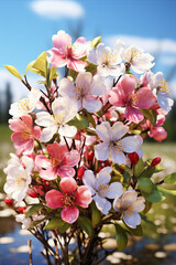 Blooming Trees: Closeups of flowering trees in spring.