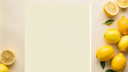 Fresh Lemon and Citrus Fruits with Paper 