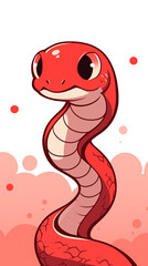 Fototapeta premium Hand drawn cartoon cute snake illustration 