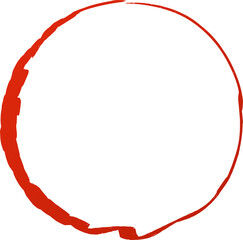 Red circle line brush. Grunge empty