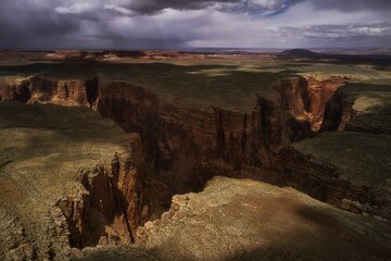 a view of a gorge surrounded by a forest and canyon