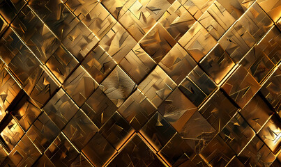 Gold texture with checkered expressions - obrazy, fototapety, plakaty
