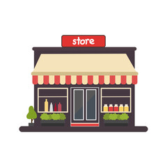 Obraz premium Store icon flat design on white background.