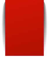 Red paper rectangle and shadow, label, banners, icon