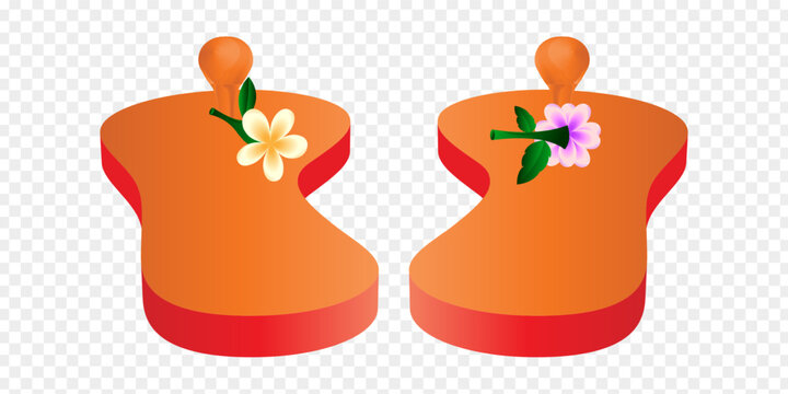 Vector illustration of ancient slippers on transparent background