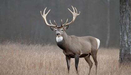 Naklejka na ściany i meble a-buck-with-antlers-rising-majestically-