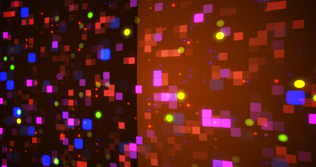 Cool technology digital dots square flickering cyberspace networking data bg. Big data artificial intelligence web3 conceptual algorithm hacking motion 3d loop. Banking currency finance.