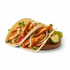 Chicken Tacos isolated on white background