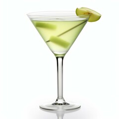Apple Martini Cocktail, isolated on white background