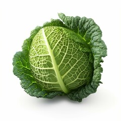 Fototapeta premium Savoy cabbage isolated on white background