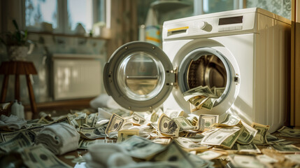 Laundry money concept