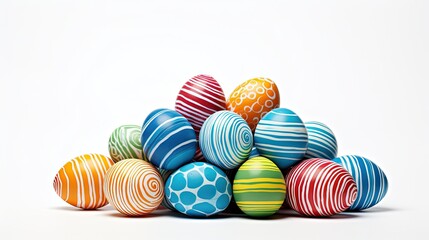 Fototapeta na wymiar a group of multicolored easter eggs, Generative Ai 