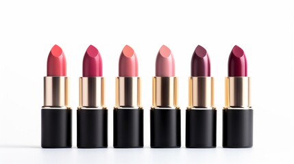 Obraz premium A row of six lipsticks with different colors