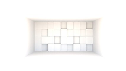 Empty room with white walls. 3d rendering. Computer digital drawing.