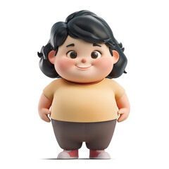 Cute 3D fat girl character