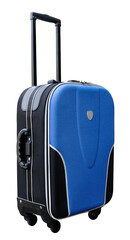 Side view blue luggage