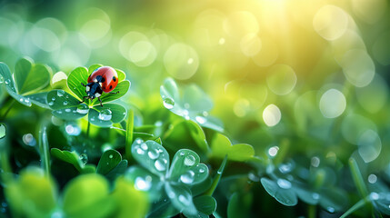clover with ladybug