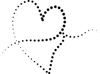 Heart dotted line. Love symbols