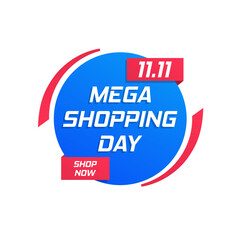 Shopping day sale poster or flyer design isolated on white background. Special offer, big sale, clearance. Business limited special promotions, best deal badge. Vector illustration