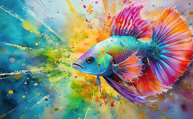 Vivid colorful fish