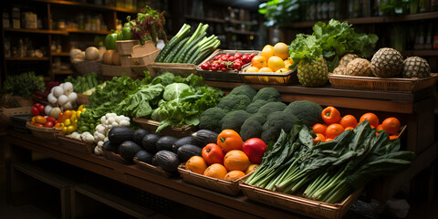 Photo of organic vegetables and fruits at a local market