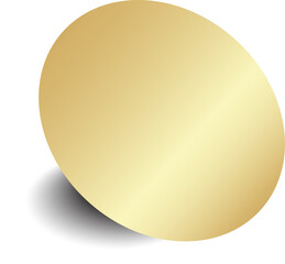 Gold paper circle and shadow. Element for design