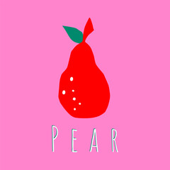 Vector.Pear. Abstract; fruits. Summer.Cutted.Taste.Sweetness.Wall decoration set.Minimalism. Abstract art image of fruits in bright pastel colors. Abstract  Cut out of paper. Keto.Diet.