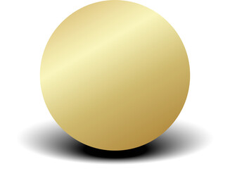 Gold paper circle and shadow. Element for design