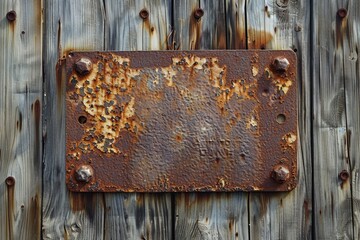  Retro blank rust sign background rust