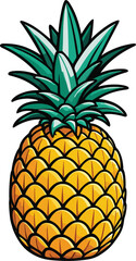 Vector of a yellow pineapple