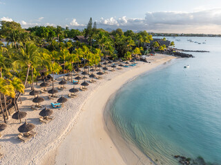 Aerial view of Royal Palm hotel in Riviere du Rempart, Mauritius.