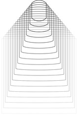 Square blend effects out line halftone. Technology concept