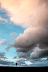 person in the clouds