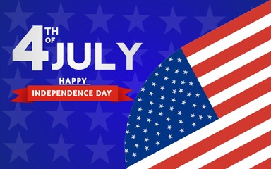 4th of july independence day banner poster Vector illustration 