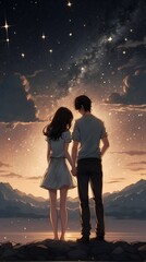 couple on the beach at sunset