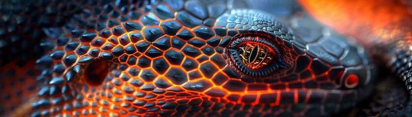 Capture the otherworldly beauty of a hell lizards skin at high magnification - obrazy, fototapety, plakaty