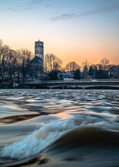 sunset in the city