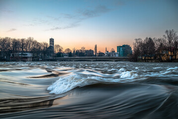 sunset over the river