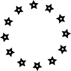 Star round decorative border frames. Design element, ornament